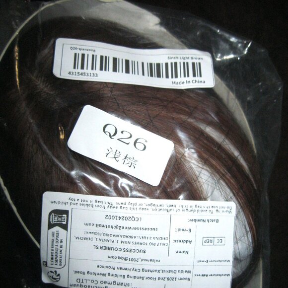 8" Clip-In Synthetic Hair TopperThinner Natural-Looking 3D Fringe Darkest Brown - Picture 7 of 8